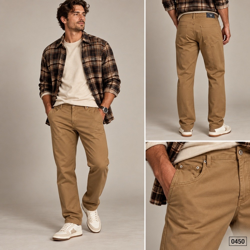 Dockers Mens Straight Fit Stretch Pants Tobacco Brown Tan 5 Pocket 38 0450